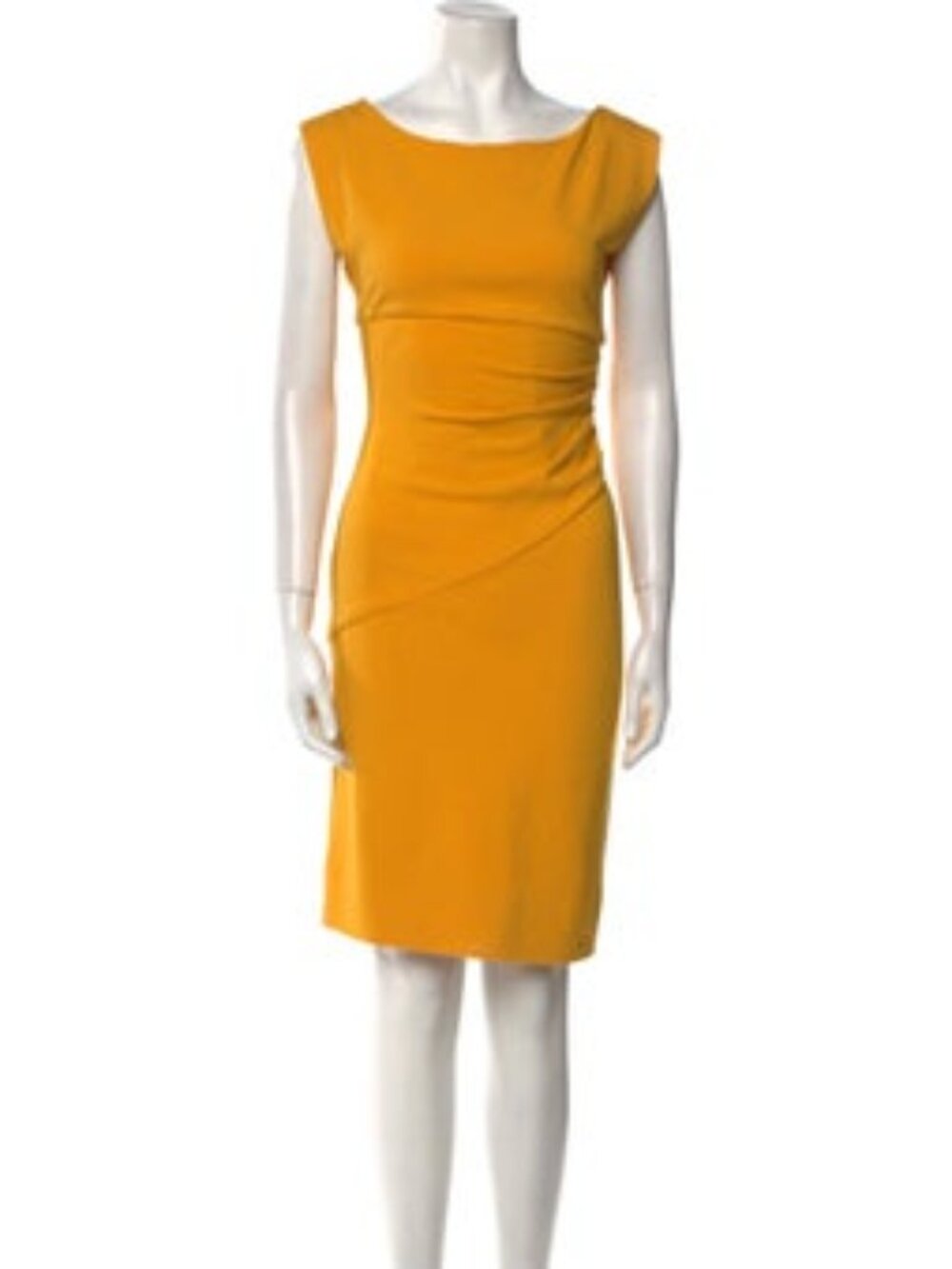 Diane von Furstenberg Mustard Fitted Midi Dress Size 4